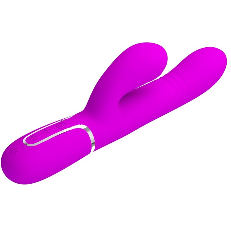 Close-up of the PRETTY LOVE Vibrador Multifunção G-Spot Fúcsia, showing its design and silicone texture.