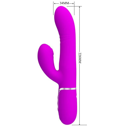 Close-up of the PRETTY LOVE Vibrador Multifunção G-Spot Fúcsia, showing its design and silicone texture.