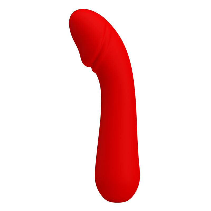 Vibrador Pretty Love Cetus de silicone vermelho para estimulação do Ponto G