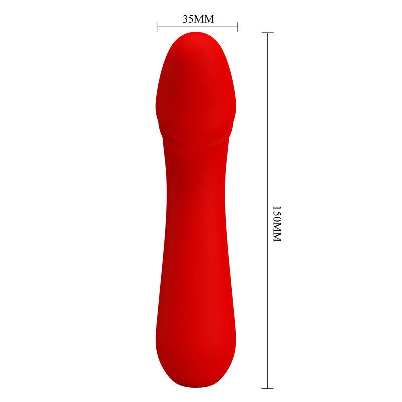 Vibrador Pretty Love Cetus de silicone vermelho para estimulação do Ponto G
