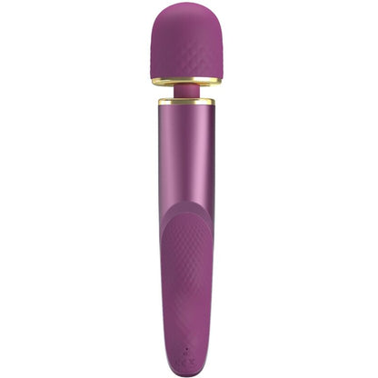 Close-up of the PRETTY LOVE Massageador Pessoal Roxo with 7 Vibration Modes, highlighting its soft silicone head and ergonomic design.