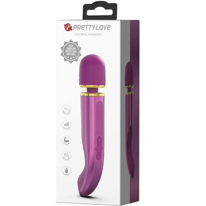 Close-up of the PRETTY LOVE Massageador Pessoal Roxo with 7 Vibration Modes, highlighting its soft silicone head and ergonomic design.