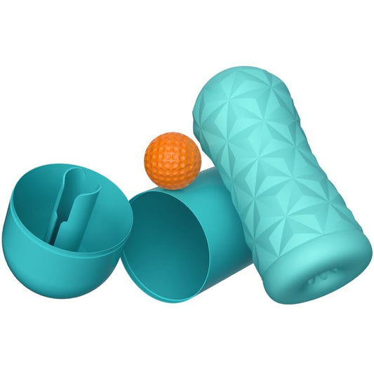 Masturbador Masculino PRETTY LOVE Victoria Caspar com espiral giratória e bola estimulante, em cor aqua verde.