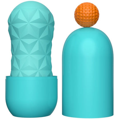 Masturbador Masculino PRETTY LOVE Victoria Caspar com espiral giratória e bola estimulante, em cor aqua verde.