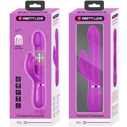 Vibrador Coelho PRETTY LOVE Pérolas Violeta para estimulação clitoriana e ponto G.