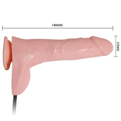 Close-up of the BAILE Dildo Realista Inflável com Ventosa 15cm, highlighting its realistic texture and inflatable feature.