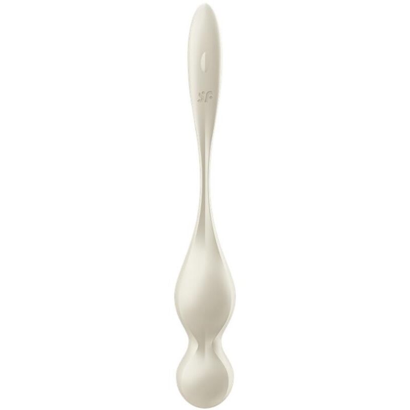 Close-up das Satisfyer Bolas Vibratórias de Kegel Love Birds, mostrando o seu design ergonómico e material de silicone suave.