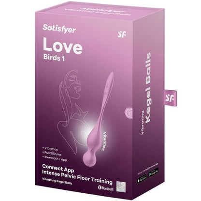 Close-up of the Satisfyer Bolas de Kegel Vibrantes Love Birds Rosa, showing its soft silicone texture and ergonomic shape.