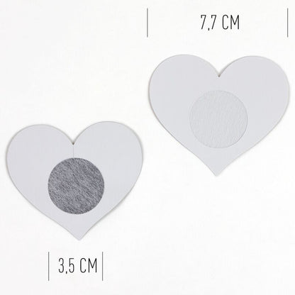 Close-up das Coberturas de Mamilos Holográficas Coração SECRET PLAY