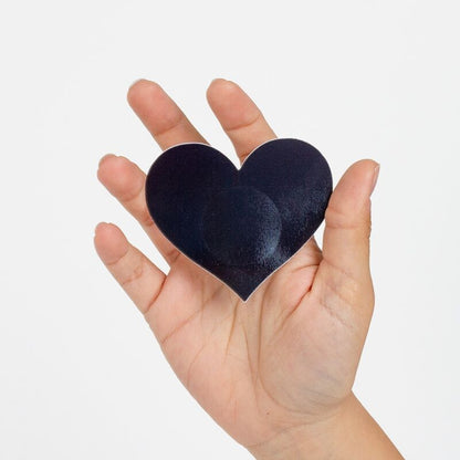 Close-up das Coberturas de Mamilos Holográficas Coração SECRET PLAY