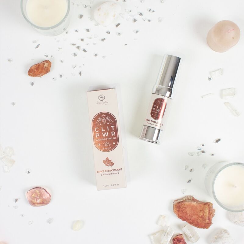 SECRET PLAY Bálsamo Clitoriano Clit PWR Hortelã Chocolate 15ml para estimulação intensa