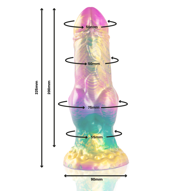 Dildo Epic Iris | Silicone com Testículos, Design Arco-Íris e Plenitude