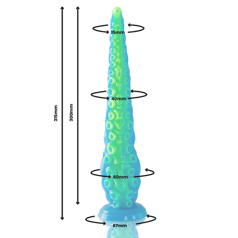 Dildo Epic Scylla | Silicone Fluorescente, Design de Tentáculo e Tamanho Grande