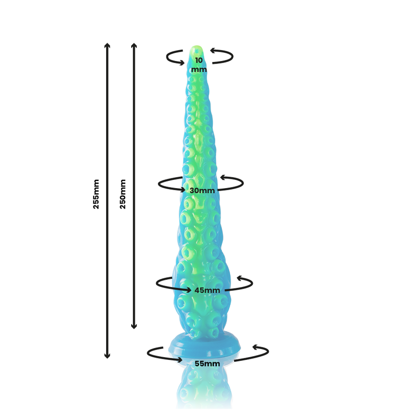 Dildo de Tentáculo Epic Scylla | Silicone, Fluorescente e Fino - Tamanho Pequeno