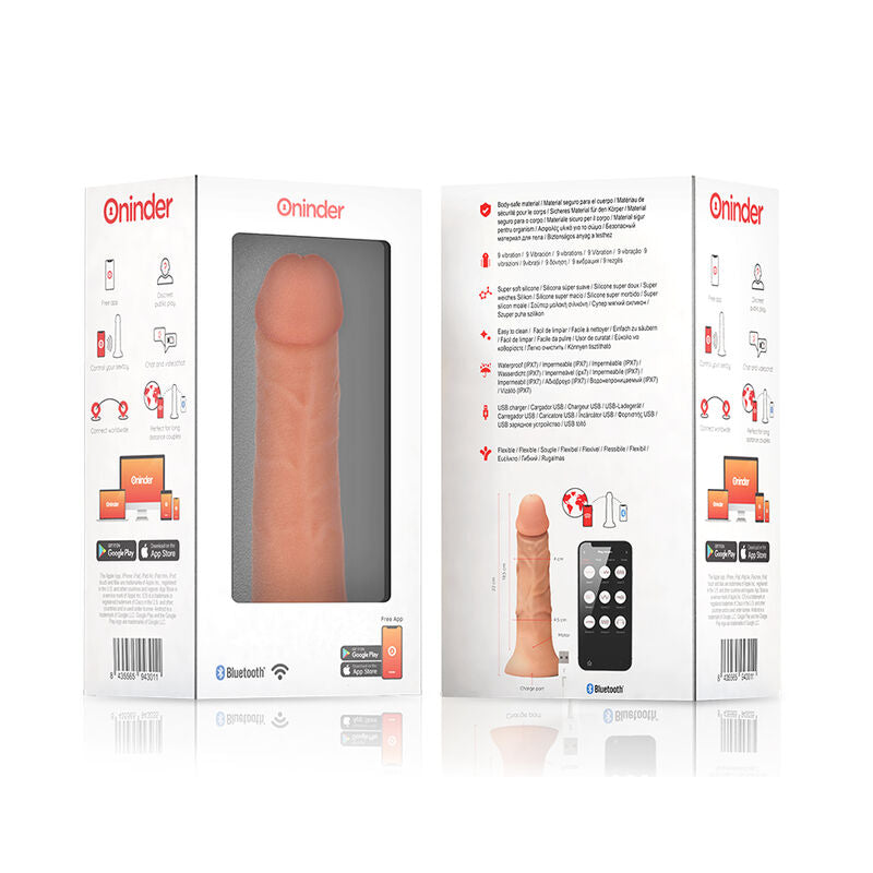 Close-up do ONINDER Vibrador Dildo Bogotá Grande, destacando o silicone macio e o design ergonómico.