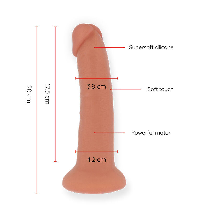Dildo Vibratório ONINDER Bogotá Médio 20cm com controle via APP e silicone natural