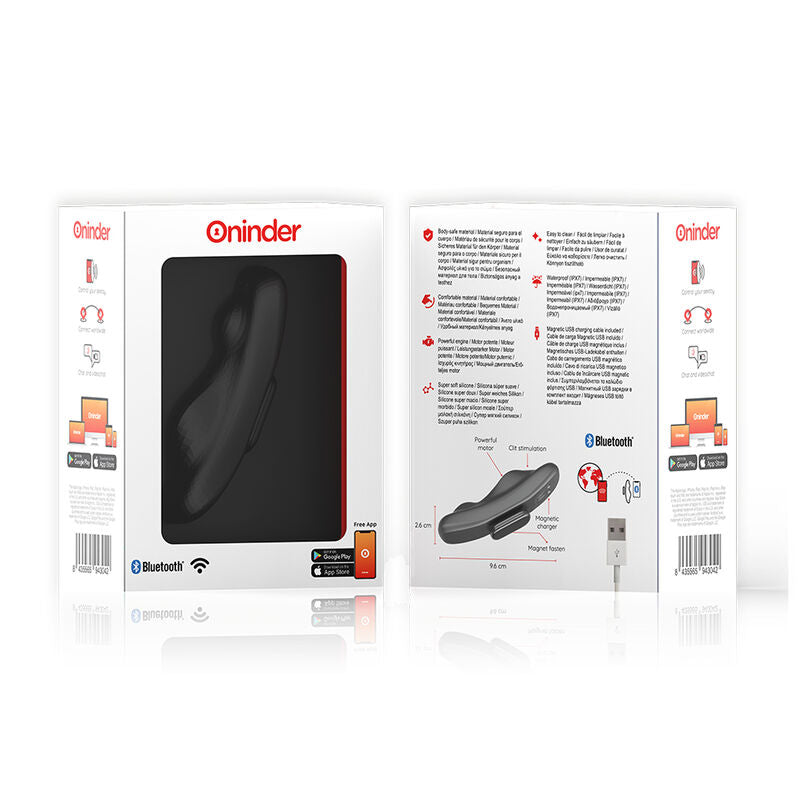 ONINDER Vibrador Clitoriano Manila recarregável com app, exibindo design discreto e material de silicone.