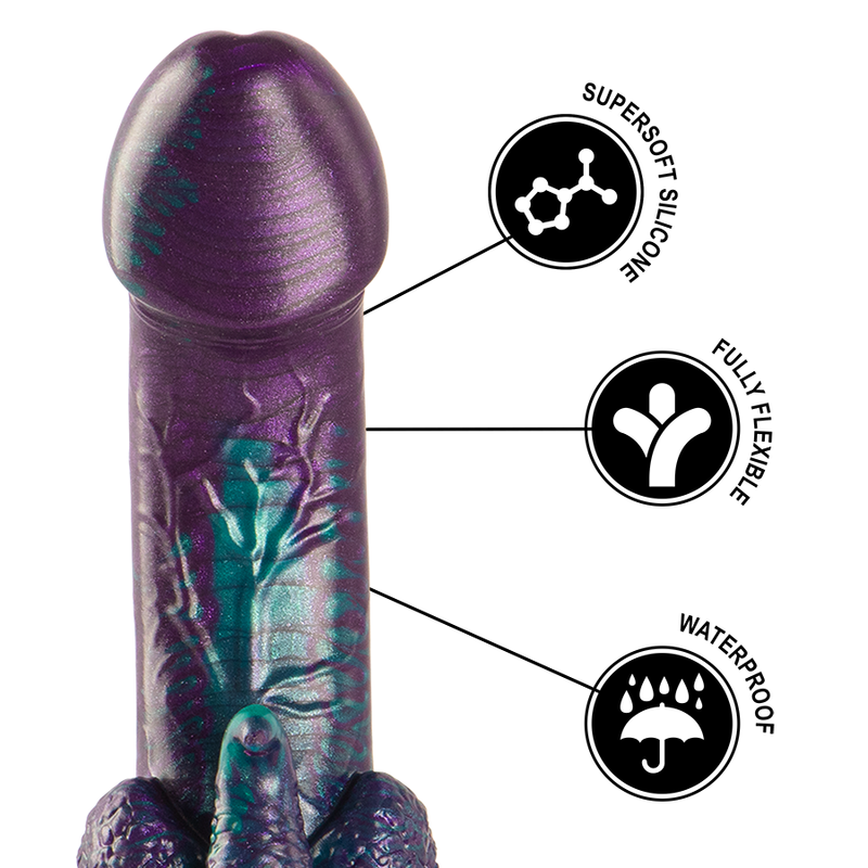 Dildo Epic Basilisk | Silicone, Design Escamoso e Duplo - Tamanho Pequeno
