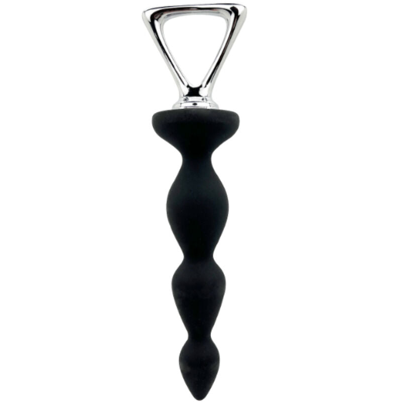 Adrien Lastic Estimulador Anal de Silicone Ergonómico Arrow Preto, mostrando o seu design curvo e material suave.