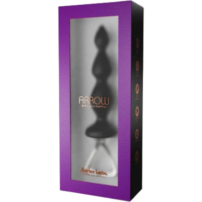 Adrien Lastic Estimulador Anal de Silicone Ergonómico Arrow Preto, mostrando o seu design curvo e material suave.