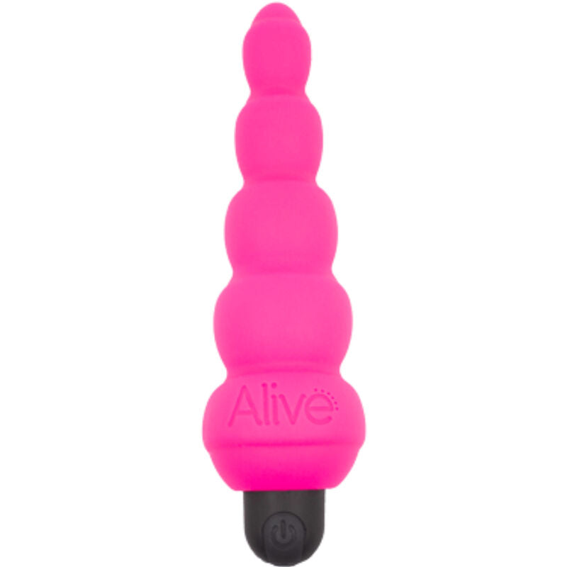 Alive Estimulador Anal Lance Pro Rosa em silicone aveludado, detalhe das curvas ergonómicas