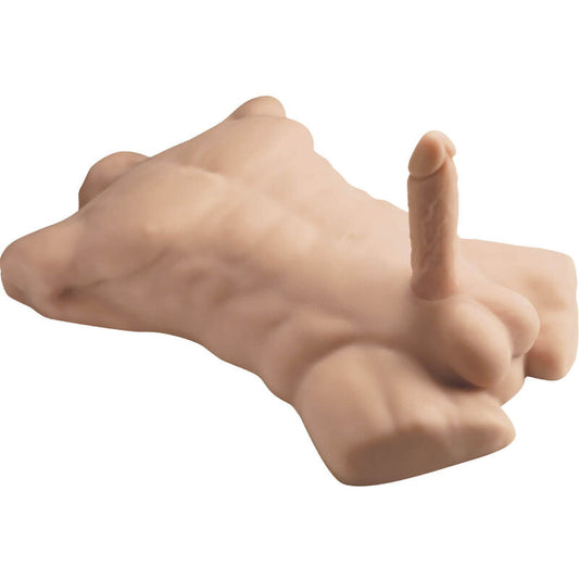 Imagem do SILEXD Torso Masculino Realista Apollo L com vibrador, detalhando sua textura e design ergonómico.