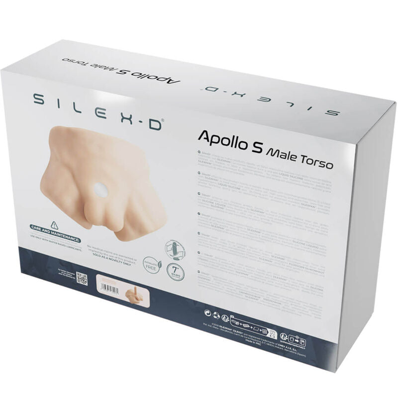 Close-up do SILEXD Torso Inferior Masculino Apollo S Realista com Vibrador, mostrando detalhes e textura.