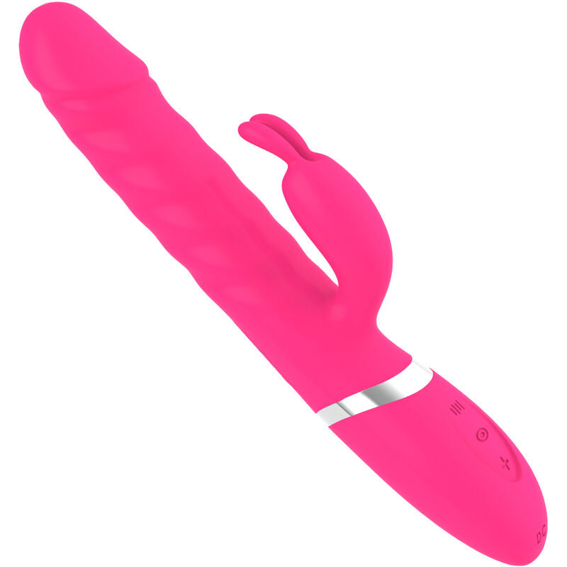 Armony Nasty Vibrador de Coelho Fúcsia Recarregável em silicone macio