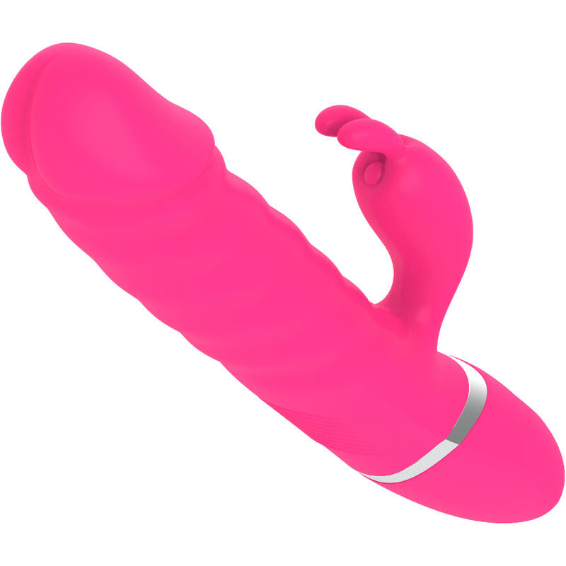 Armony Nasty Vibrador de Coelho Fúcsia Recarregável em silicone macio