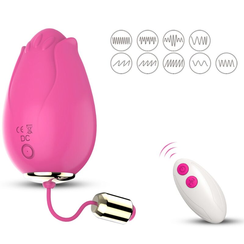 ARMONY Vibrador de Ovo Mandala G-Spot com Controle Remoto Fúcsia, mostrando o design ergonómico e a cor vibrante.