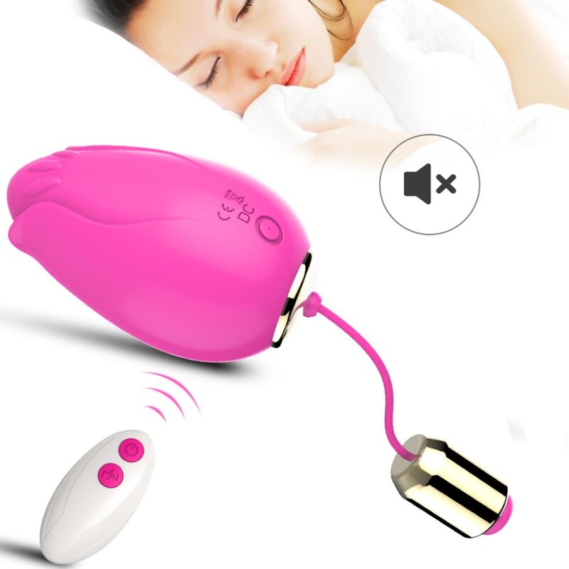 ARMONY Vibrador de Ovo Mandala G-Spot com Controle Remoto Fúcsia, mostrando o design ergonómico e a cor vibrante.