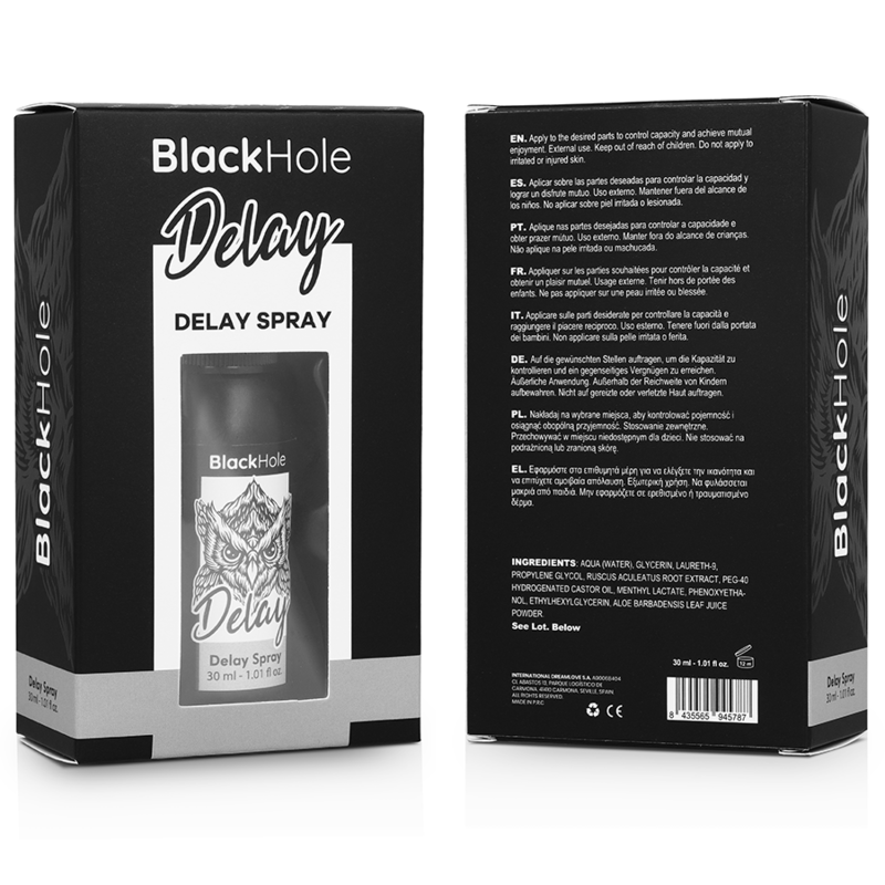 BLACK HOLE Spray Retardante Study Forte 30 ML para controlo da ejaculação