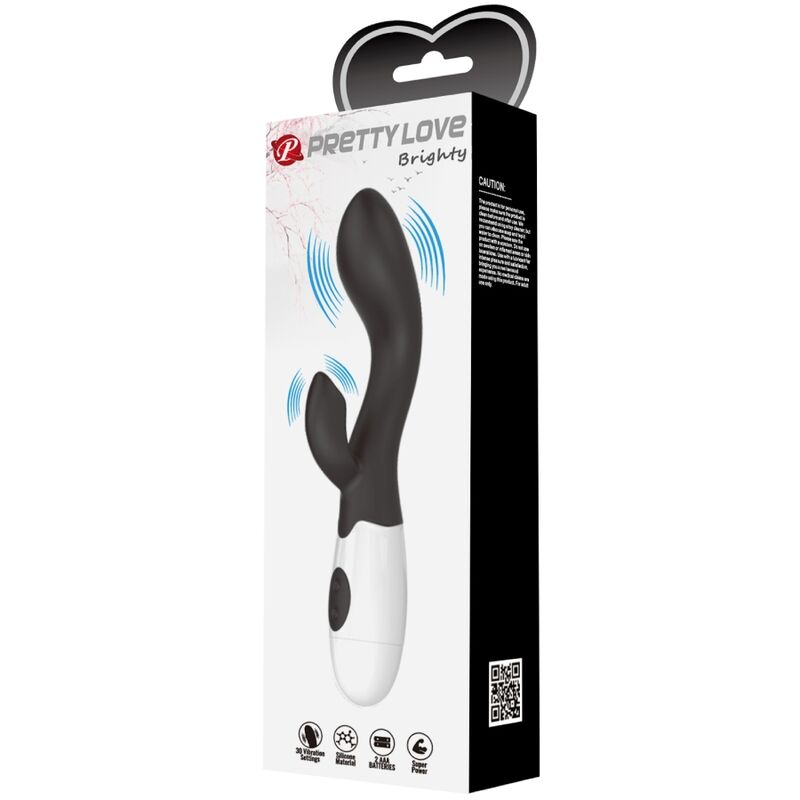 Close-up of the PRETTY LOVE Vibrador Brighty Ponto G e Clítoris with 30 Functions, showing its ergonomic design and silicone texture.