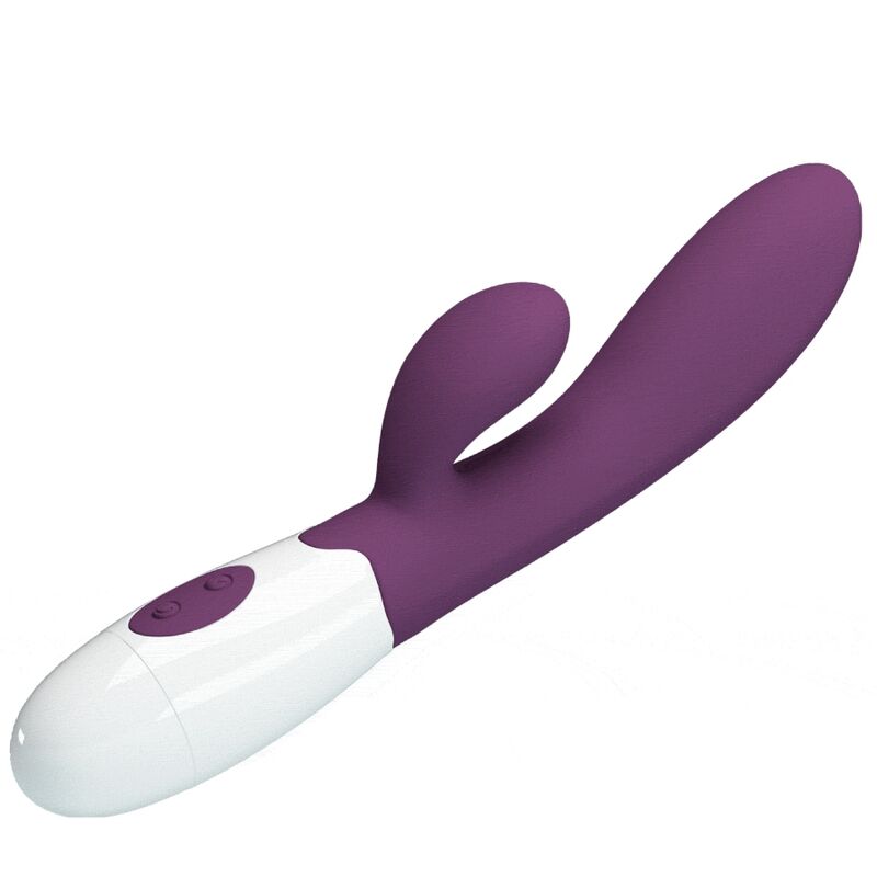 Vibrador coelho Pretty Love Alvis roxo de silicone com estimulação de ponto G e clitóris.