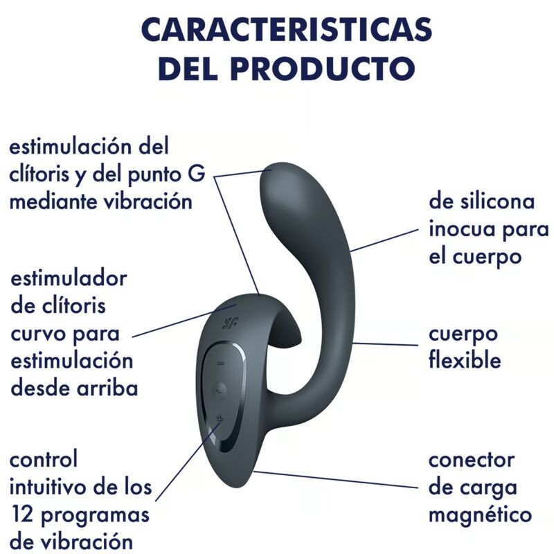 Satisfyer G for Goddess 1 Vibrador Coelho Cinza Escuro para Dupla Estimulação