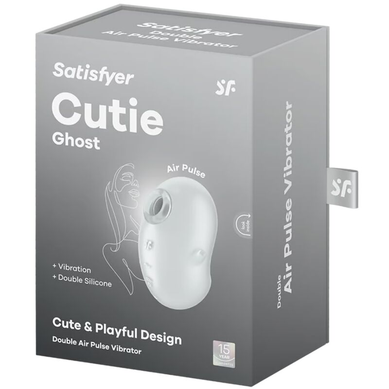 Satisfyer Cutie Ghost vibrador estimulador clitoriano branco com ondas de pressão e vibração