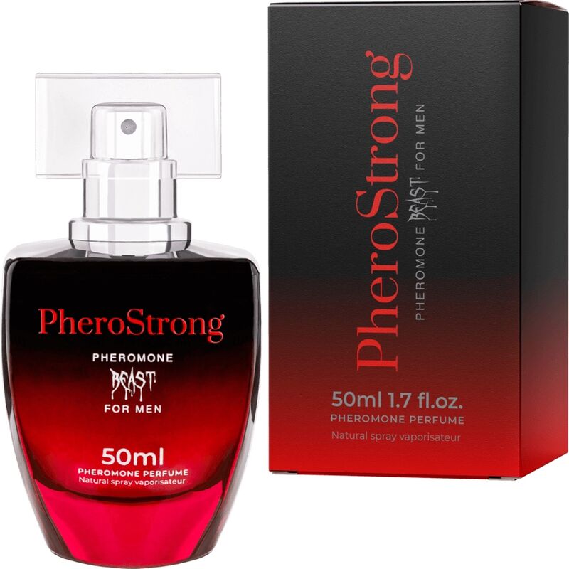 PHEROSTRONG Perfume com Feromonas Masculino Beast 50 ML para atração e confiança.