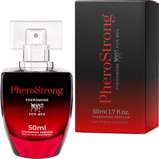 PHEROSTRONG Perfume com Feromonas Masculino Beast 50 ML para atração e confiança.