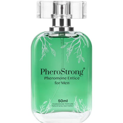 Frasco do perfume PHEROSTRONG Sentice para Homens 50 ML com feromônios, sobre um fundo neutro.