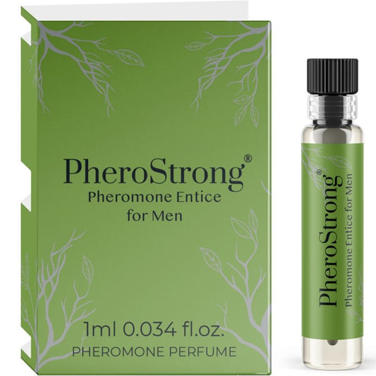 Perfume de feromônios PHEROSTRONG Sentice para homens 1 ML com fragrância amadeirada.