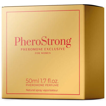 PHEROSTRONG Perfume com Feromônios Exclusivo para Mulheres 50 ML - Frasco e fragrância floral.