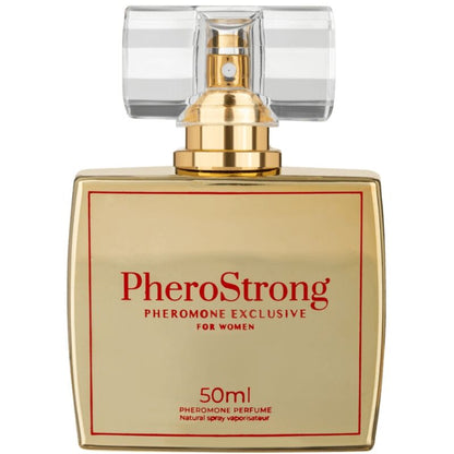 PHEROSTRONG Perfume com Feromônios Exclusivo para Mulheres 50 ML - Frasco e fragrância floral.