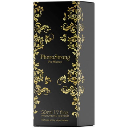 PHEROSTRONG Perfume com Feromônios para Mulher 50 ML em frasco elegante.