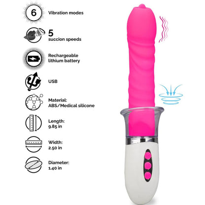 Imagem do Armony Vibrador Liberty com Impulso e Língua Estimuladora, destacando o seu design e funcionalidades.