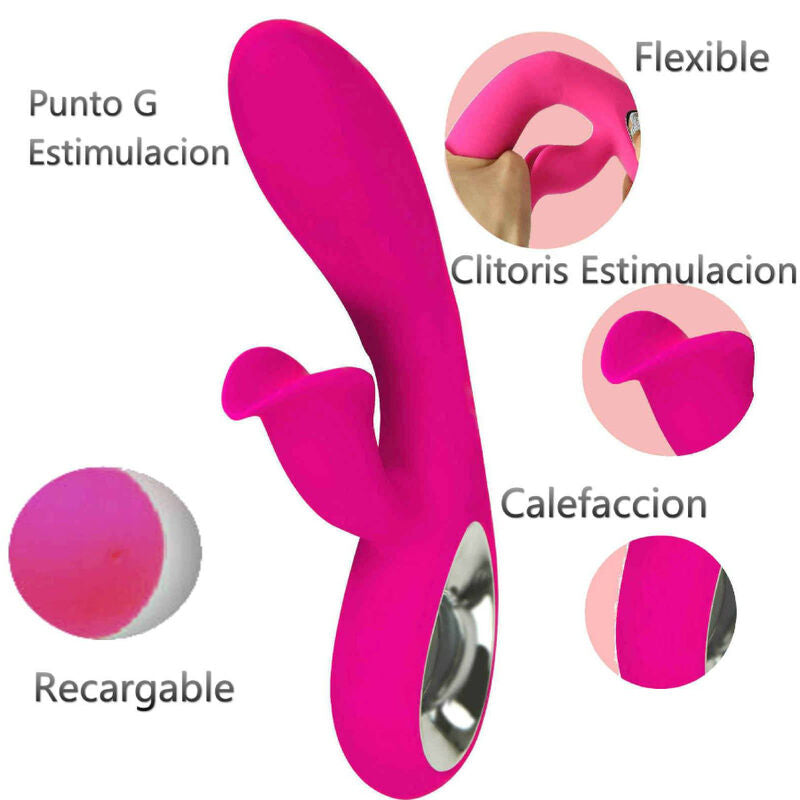 Vibrador Armony Daro e estimulador de anel de puxão fúcsia em silicone