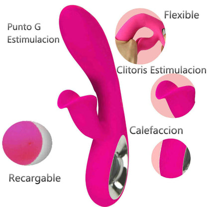 Vibrador Armony Daro e estimulador de anel de puxão fúcsia em silicone