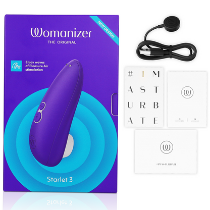 Womanizer Starlet 3 Estimulador Clitoriano Indigo, mostrando seu design compacto e elegante com a ponta de estimulação