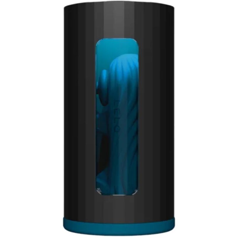 Detalhe do Masturbador Masculino LELO F1S V3 Teal, mostrando seu design ergonómico e material de silicone luxuoso.