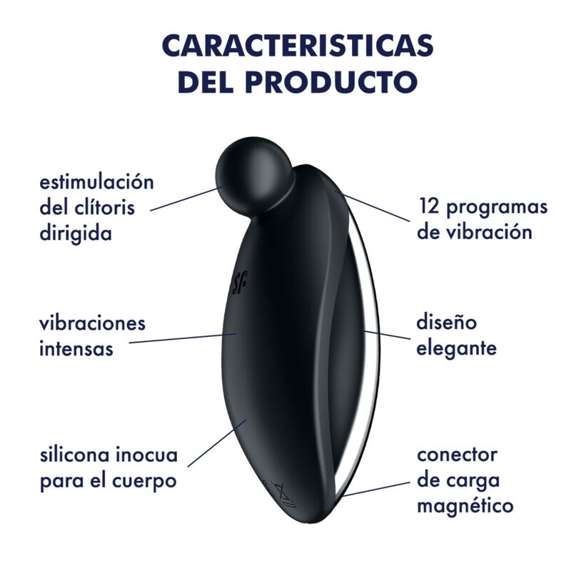 Satisfyer Spot On 2 Vibrador Lay-on Preto para Estimulação Clitoriana Focada