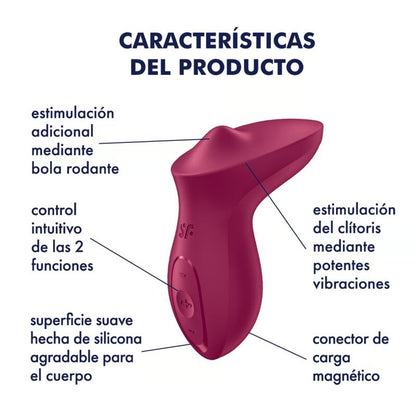 Vibrador Satisfyer Exciterrr Lay-On Clitoriano com Bola Rolante Fúcsia
